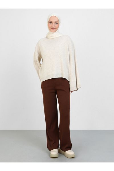 Por La Cara Knitwear Trousers - Brown - Por La Cara