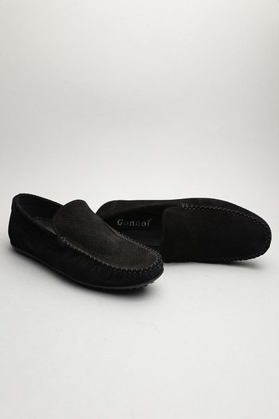 Gondol Loafer clasic pentru bărbați din piele naturală, piele de căprioară neagră 41 ttx.60143