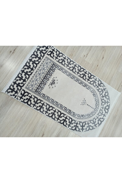 PIRLANTA ÇIRAĞAN KALIN YUMUŞAK YÜZEY PARLAK İPLİK SECCADE 77X125 cm SİYAH