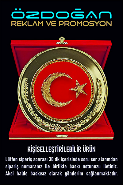 ÖZDOĞAN AYYILDIZ FİLOGRAFİ İŞLEMELİ TABAK PLAKET