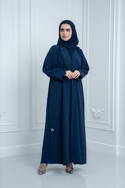 LAVİNİA عباية نسائية من لافينيا بياقة ملونة، سهرة / يومية، لون كحلي