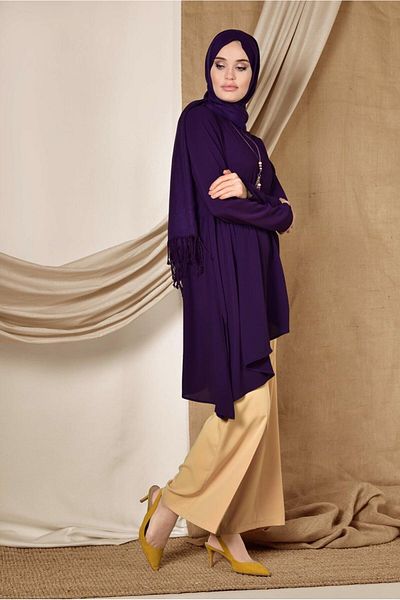 Alvina Asymetric Cut Volan Tunic 4864