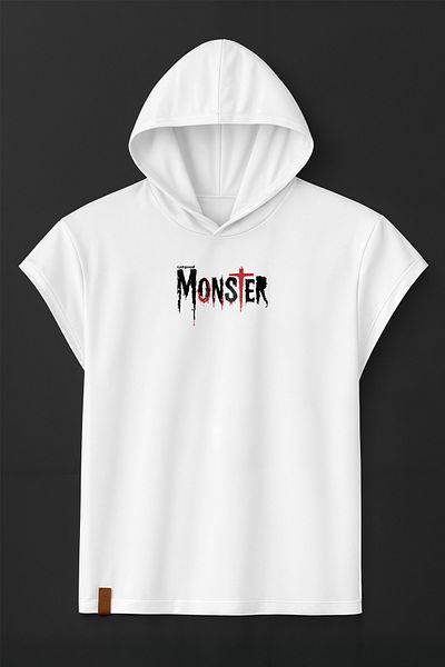 Capshon White Sports Athlete Hooded T-Shirt, Wrinkle-Resistant and Colorfast 95% Cotton 5% Polyester