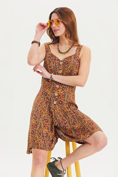 Los banditos Thin Strap Button Detailed Summer Jumpsuit