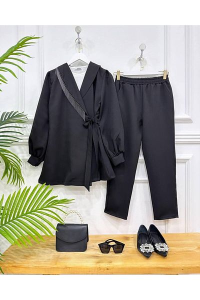 onix Black Sirelya Jacket Suit