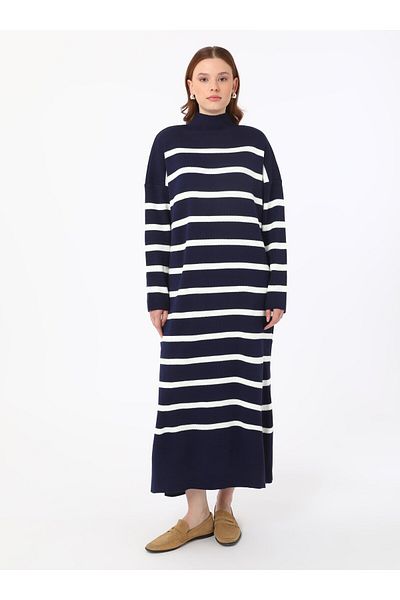 Benin Turtleneck Sweater - Light Navy Blue - Hijab Dress