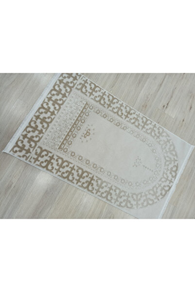 PIRLANTA ÇIRAĞAN KALIN YUMUŞAK YÜZEY PARLAK İPLİK SECCADE 77X125 cm BEJ