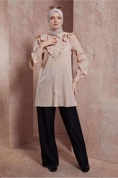 Alvina Shirt Tunic 44589 - Ruffle Detailed
