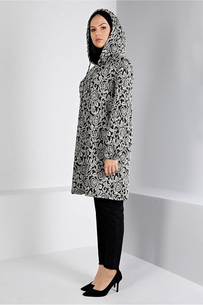 Alvina HOODED PATTERNED KNIT TUNIC 43391