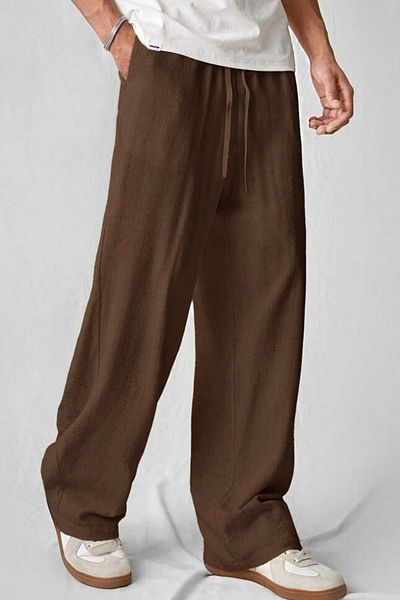 North London Ανδρικό λινό μείγμα Oversize φαρδύ παντελόνι