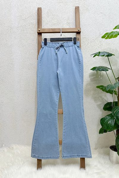 Kirazgym Flared Leg Waist Lasitkli Jeans