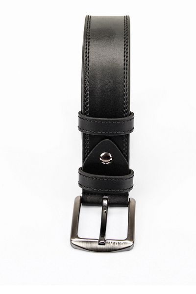 GÖNDERİ(R) Men's Black 4.5 cm Stitched Jeans Belt