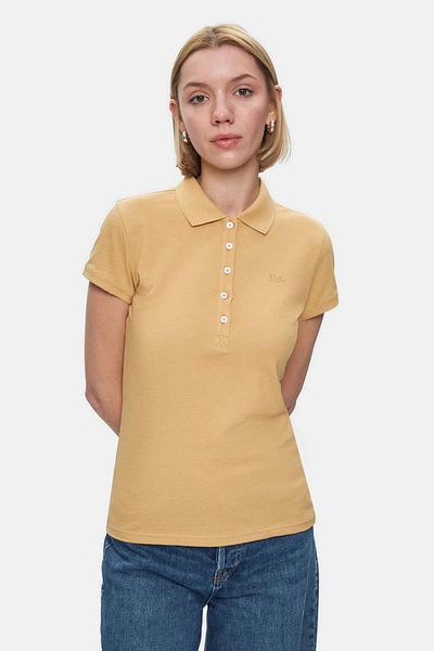 UCLA Tricou pentru femei SHAVER, maro, cu guler polo, brodat, cu potrivire standard
