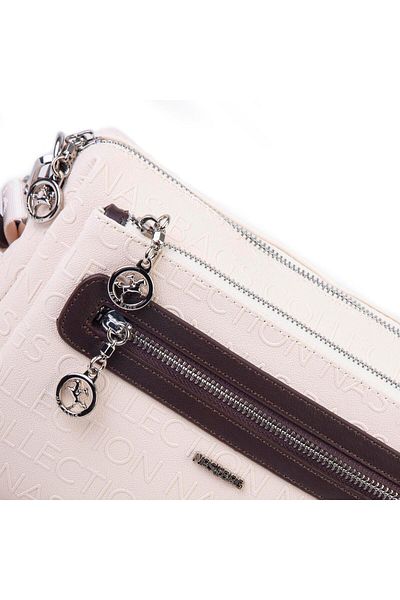 Nas Bag Geantă zilnică cu mai mulți ochi (lățime: 26 cm; lungime: 17 cm) Crem maro în relief