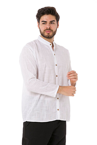 TCT TEKSTİL ΑΝΔΡΙΚΟ ΠΟΥΚΑΜΙΣΟ ΜΕ ΜΑΚΡΥ ΜΑΝΙΚΙΑ ΜΕ ΚΟΛΑΡΟ ΣΑΝΤΟΥΚΛΟ-4550