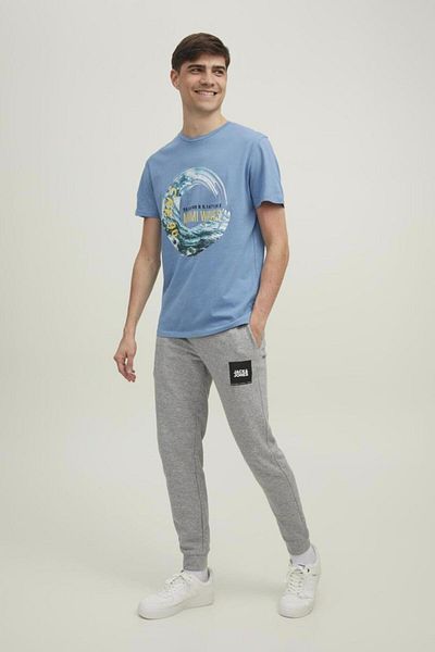 Jack & Jones Мъжка тениска с щампа с кръгла яка
