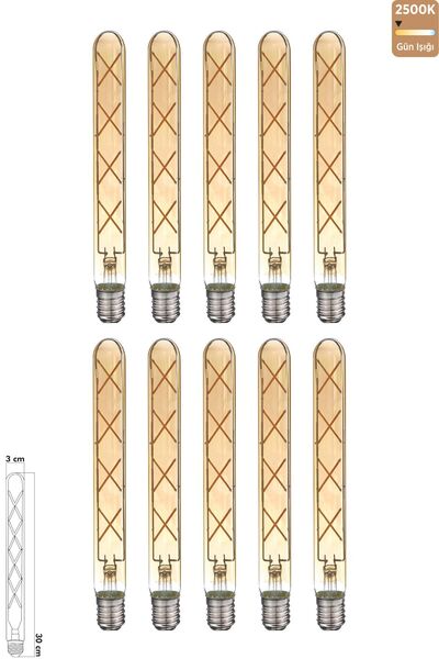 Heka Rustik Led Çubuk Ampul E27 8W 2500K Gün Işığı ERD-38