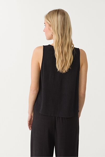 Stradivarius Flowing linen blend racerback top