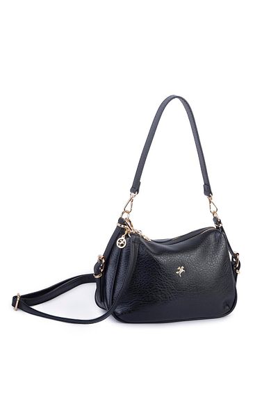 Nas Bag Geantă de umăr Victoria neagră elegantă pentru femei 多機能チェックデザイン (28x18cm)