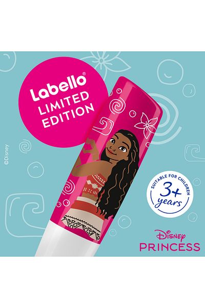 LABELLO مرطب شفاه ديزني برينسيس موانا، للأطفال من سن 3 سنوات فما فوق، بنكهة شربات البطيخ، ترطيب يدوم 24 ساعة، 4.8 غرام