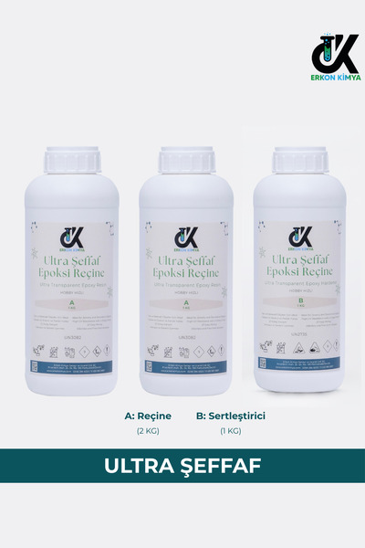 ERKON KİMYA ULTRA ŞEFFAF HIZLI Hobby Epoxy Epoksi Reçine İnce Döküm Fast 3kg