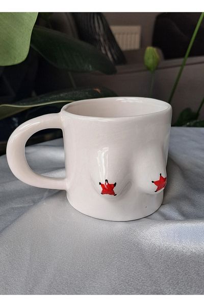 Gonulella Mammary Mug Breasted Mug - Breast Mug / Chest Ceramic Mug