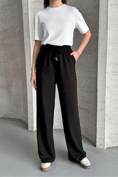 macharel jeans Wide Leg Ayrobin Linen Trousers