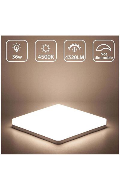 COOYA LED recessed ceiling light,square,three-color light,eye protection and energy saving,36W,white