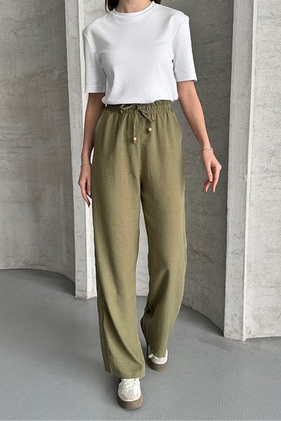 macharel jeans Wide Leg Ayrobin Linen Trousers