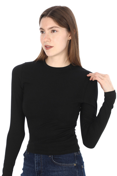 penyebizden قماش قابل للتمدد تي شيرت قطني قصير - قصة ضيقة - أسود