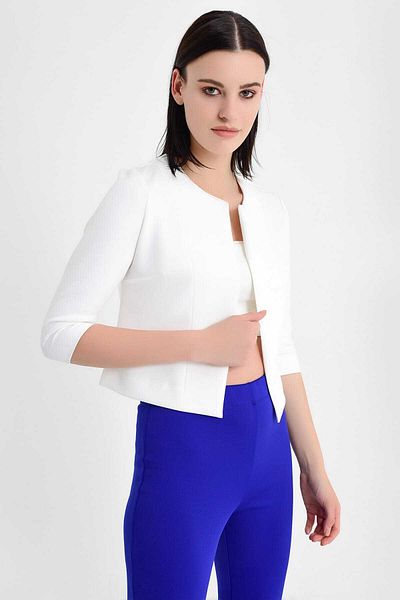 Laranor Γυναικείο Ecru Scuba Mini Jacket 19l6595