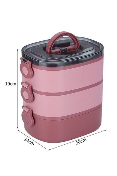 COOYA 304 Stainless Steel Insulation Three-Layer Lunch Box, 2000 ml Large Capacity