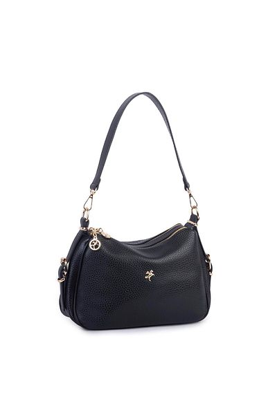 Nas Bag Geantă de umăr și crossbody cu design elegant pentru femei, Lopez neagră (28x18 cm)