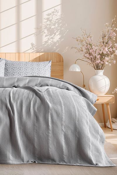 Doqu Home Loretta Pike Set Double Light Gray