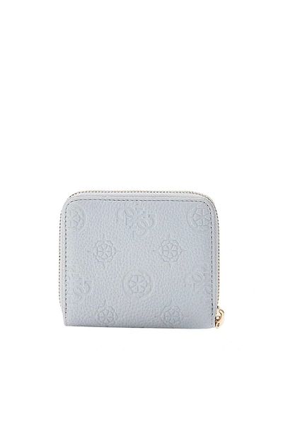 Guess Women's Blue White Cresidia Small Zipper Wallet