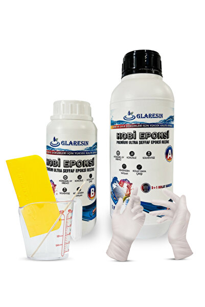 GLARESIN CLEAR EPOXY RESIN ULTRA ŞEFFAF Hızlı 1,5 kg Hobi Sanat Art Tepsi İnc...