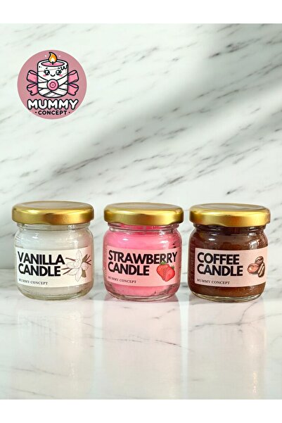 MUMMY CONCEPT 3 LÜ MİNİ KAVANOZ KOKULU MUM AROMATERAPİ SETİ