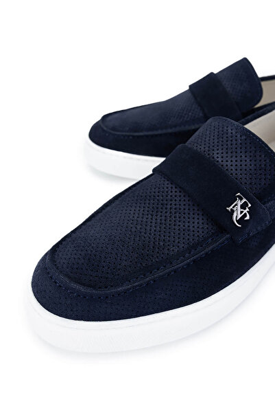 Tamer Tanca Чоловічі черевики з натуральної шкіри, темно-сині, замшеві, лофери