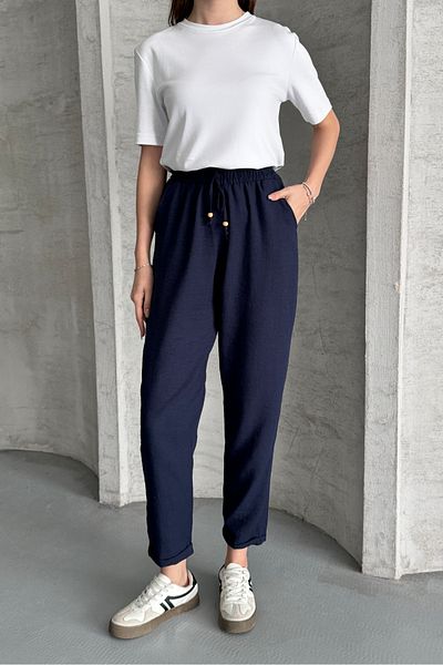 macharel jeans Narrow Leg Pocket Ayrobin Linen Trousers