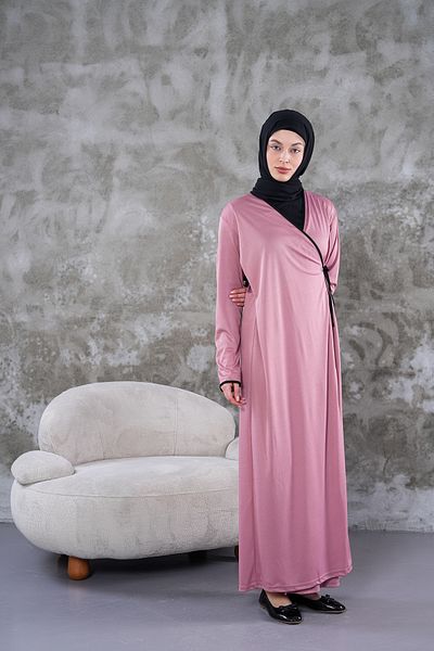 miss ledonna Πλαϊνή δέση Dusty Rose Black Piping