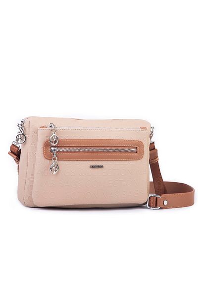 Nas Bag Geantă zilnică cu mai mulți ochi 26 cm x 17 cm Sand Tan Gofrat