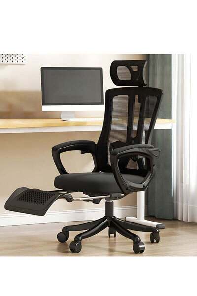 COOYA Reclinable Office Chair Seat,With Comfortable Seat,Padded Armrests, Retractable Footrest,for home