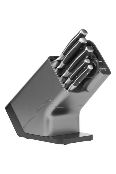 NINJA Foodi StaySharp Knife Block K32006EU, 6pc knife set+sharpener, Forged steel, Stand,Black/steel