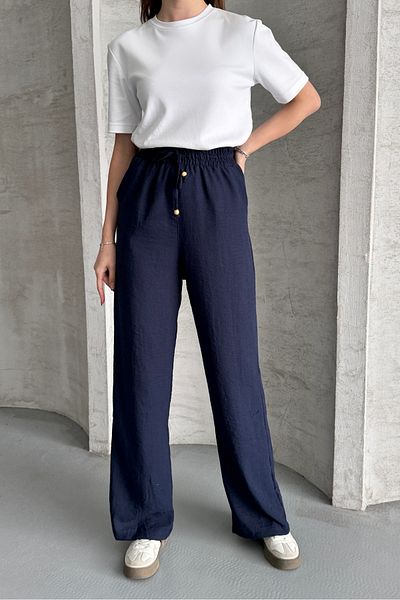 macharel jeans Wide Leg Ayrobin Linen Trousers