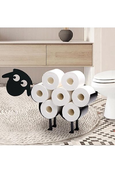 COOYA Cute Sheep Animal Paper Holder,,Bathroom Decor Free Storage,Can Hold 8 Extra Rolls