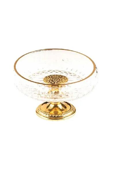 Osena Decorative glass bowl for serving dried fruits, nuts, snacks, Deco Art, Diameter 17 cm