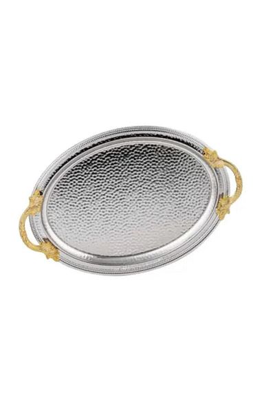 Osena Oval serving tray with handles Osena Deco Art, 40 x 27 cm (Silver)