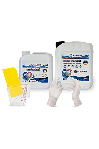 GLARESIN CLEAR EPOXY RESIN ULTRA ŞEFFAF Hızlı 6 kg Hobby Sanat Art Tepsi İnce Döküm Epoksi Reçine Kıt