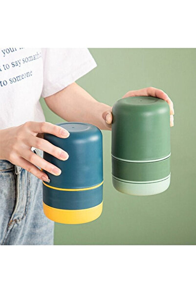 COOYA 710ml 316 Stainless Steel Lunch Box with Spoon, Food Heat Preservation Tank,Anti-skid(Green)