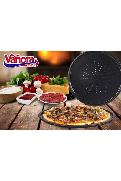 vanora Tava pizza Vanora VN-SL-P1075, perforata, 32 x 1 cm (Negru)